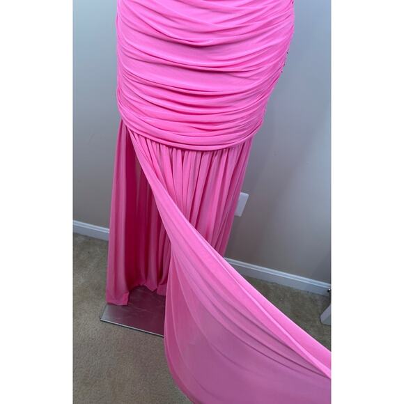 Retrofete Adele Strapless Ruched Candy Pink Maxi Dress Size Small - Picture 6 of 10